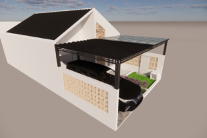 Kontraktor Palembang – Contoh desain rumah tipe 80 Scandinavian satu lantai